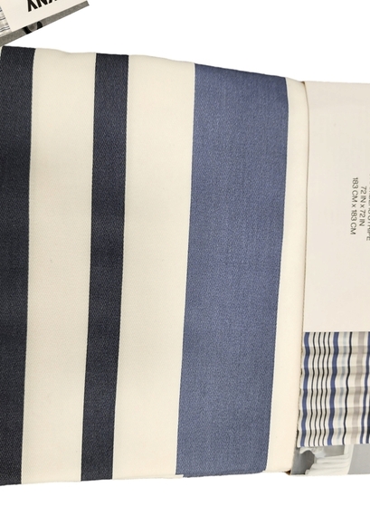 Dkny Shower Curtain Beach Blue White Chambers Striped - Picture 2 of 3